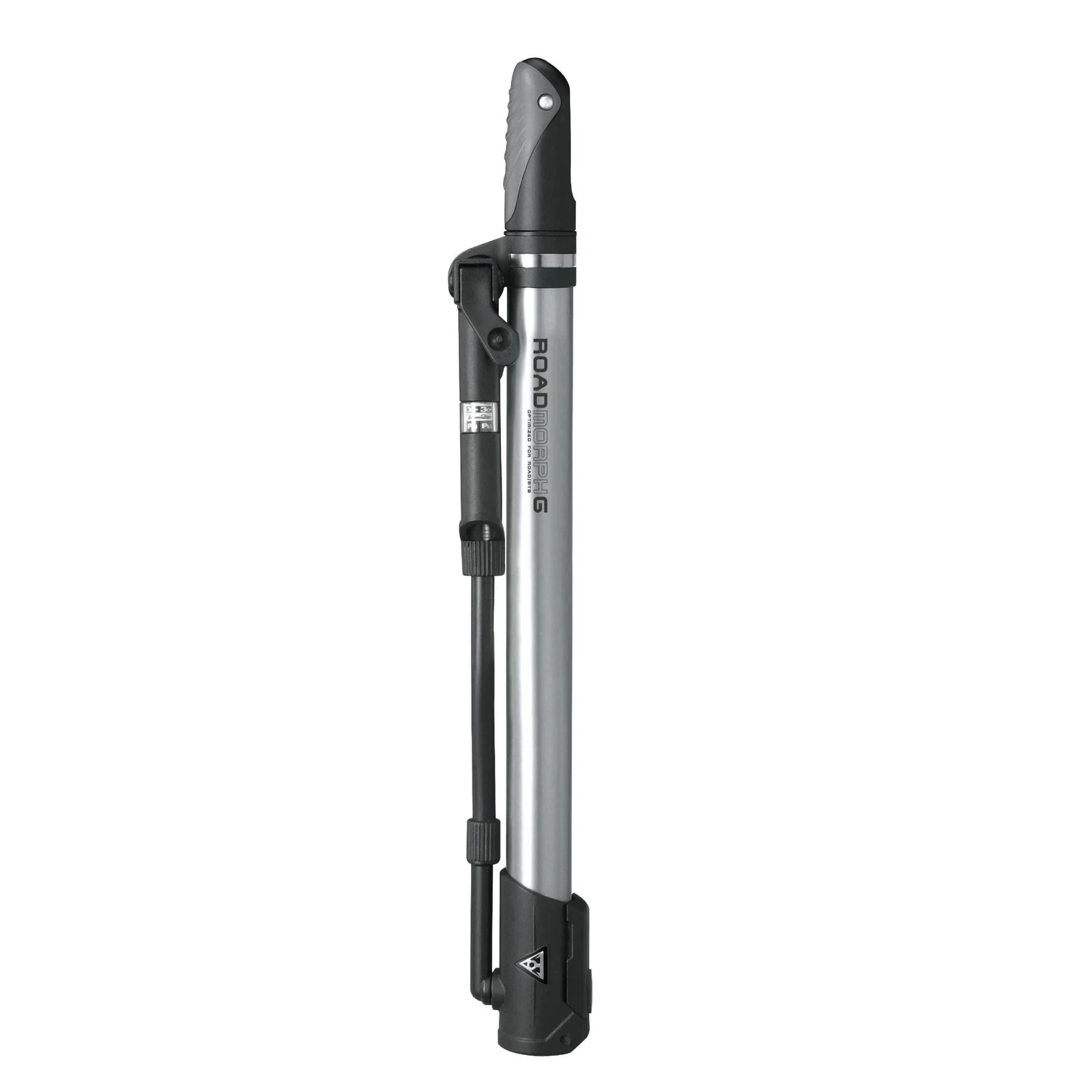 Road Morph G Bike Pump with Gauge, Black/Silver, 3.8&rdquo; x 2.