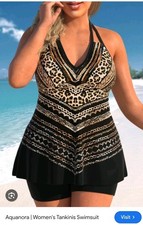 Woman  s Plus Size 22w Halter Bathing Suit Set