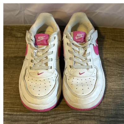 Nike Force Girls' White Pink Sneakers Leather Low Top US 13C Casual Shoes