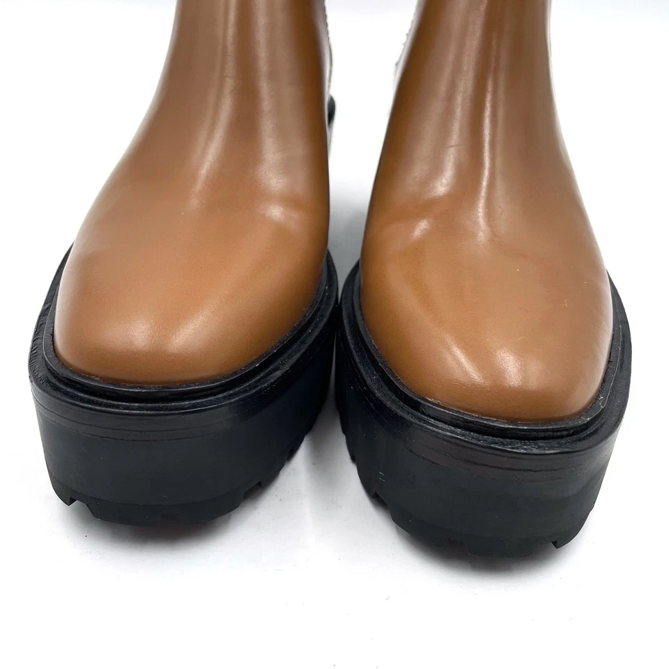Loeffler Randall Reggie Chelsea Bota Plataforma Safari Cuero Marrón Tobillo Talla 7.5 Foto 4 de 4