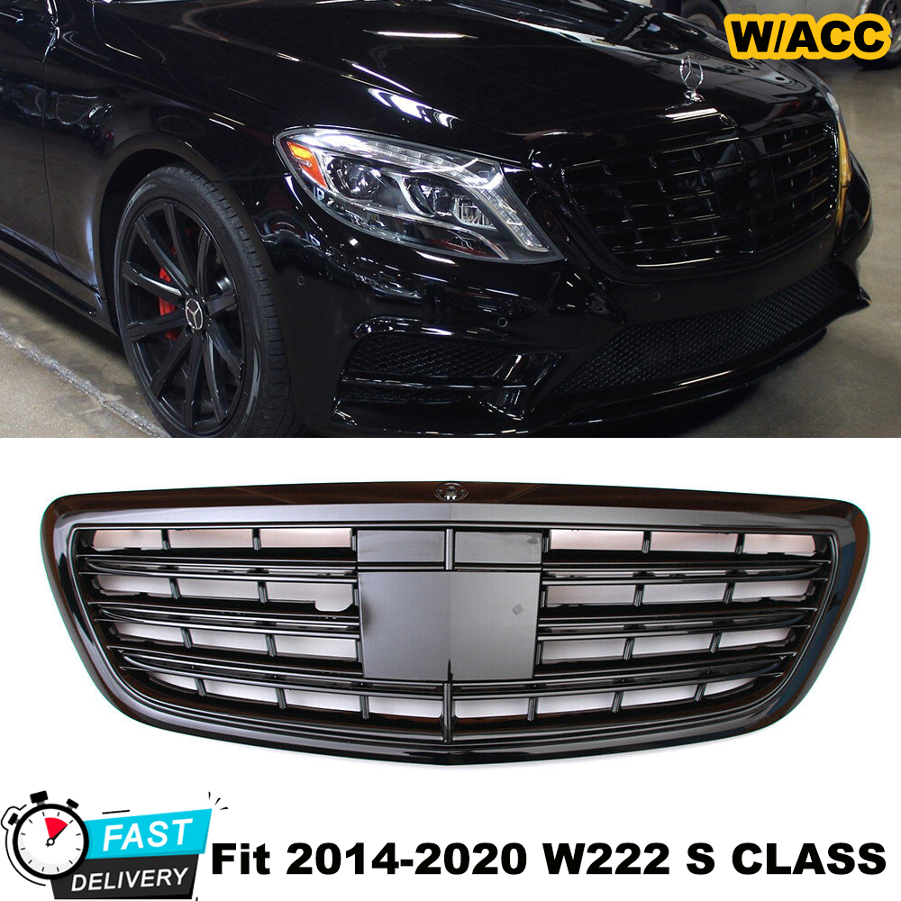 Maybach Black Front Grille Grill Fit Mercedes W222 2014-2020 S400