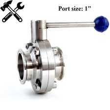 Stainless Steel 304 Sanitary Butterfly Valve 1" Tri Clamp Silicone Sealing