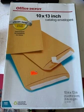 BOX of 100 Office Depot 10" X 13" Clasp Envelopes NEW 330-888