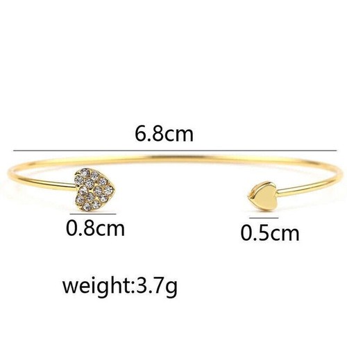 Stunning 18k Gold Plated Contemporary Heart Themed Cuff Bracelet For Women/Girls - Picture 2 of 6