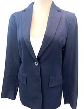 Brooks Brothers Blazer Womens 2 Blue Loro Piana Cotton Italy Classic Jacket