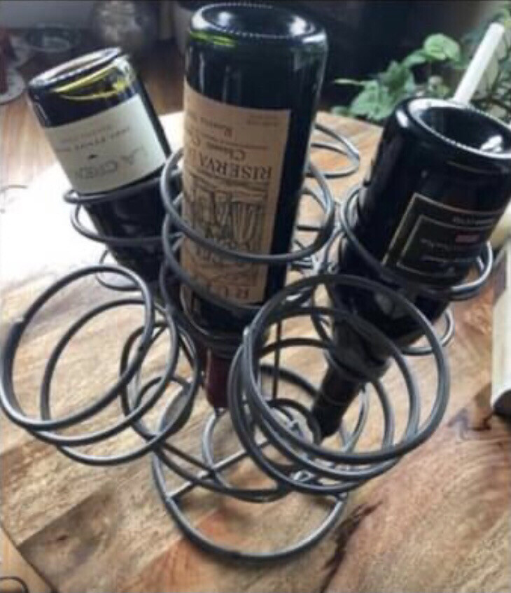 Wrought Iron Table Top Wine Rack 6bottle