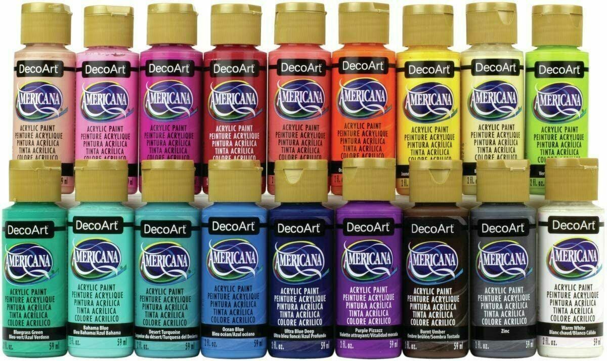  DecoArt Americana Primary Color Acrylic Paint Set - 8