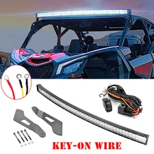 WEISEN 50" LED Light Bar+Roof Mounts+Key-On Wire For Can Am Maverick X3 2017-25