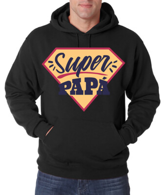 Youth Designz Super Papa Herren Hoodie Print Logo Lustig Man Film Hero Held Fun
