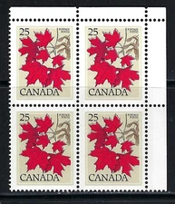 CANADA - SCOTT 719 - VFNH - UR BLANK CORNER BLOCK - TREE DEFINITIVES - 1977