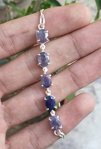 Natural Sapphire from Kashmir 34.50.ct beautiful ring Bracelet 925