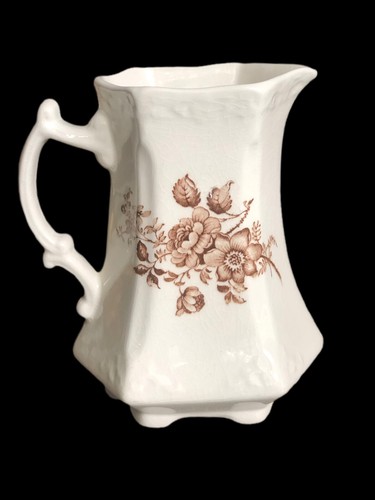 Vintaje Crown Devon Creamer And Brown Flowers Pitcher - Picture 2 of 6