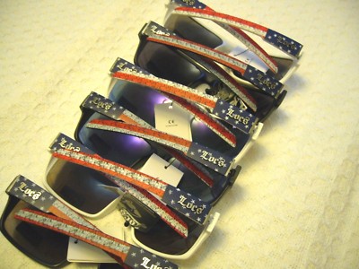 Sunglasses LOCS Women's or Men's USA True Patriot American Flag Sunglasses 91106