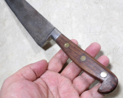 Large Antique High Carbon Steel Butcher Kitchen Chef's Chef Knife 17 3/8" - Picture 4 of 11
