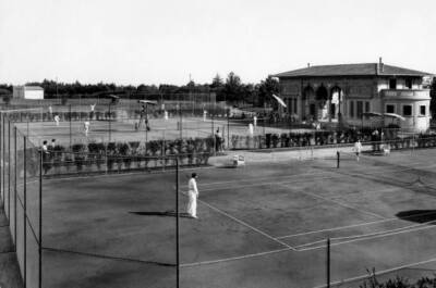 Tennis Court, Casa Degli Sport, Montecatini Terme, Tuscany, Italy 1920 PHOTO