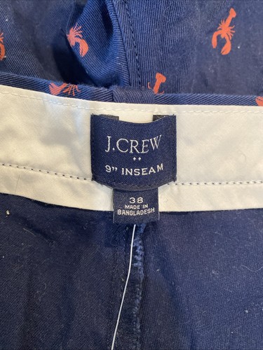 J. Crew Lobster Print Navy Red Cotton Chino Short Men's Size 38 - Picture 6 of 9