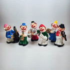Vintage Lot of 6 Flambro Ceramic Clown Band Cute Figurines, ~4.5" Tall