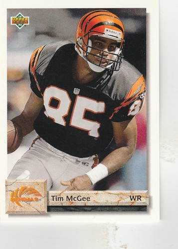 FREE SHIPPING-MINT-1992 Upper Deck #229 Tim McGee Cincinnati Bengals Football Cd
