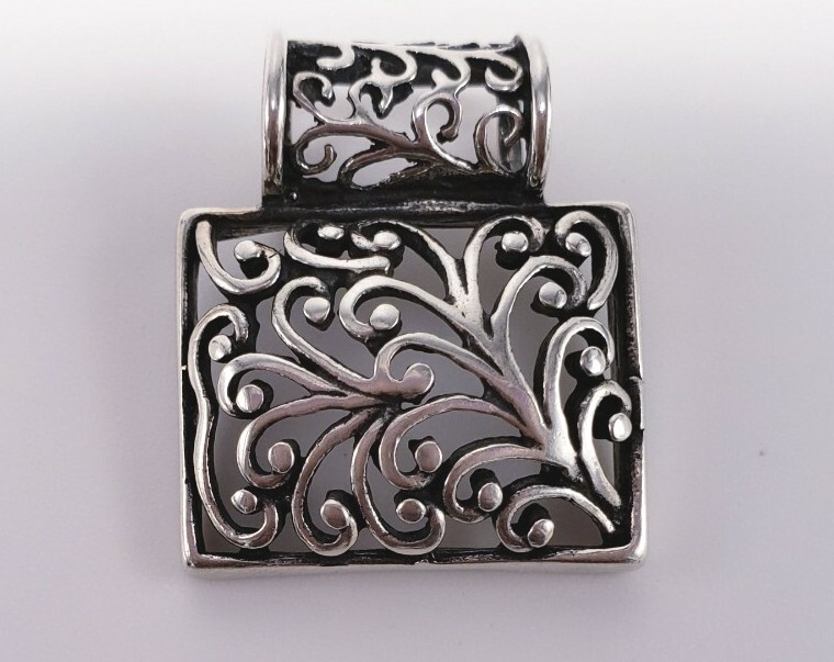 Sterling Silver Signed ATI Scrollwork Filigree Re… - image 3