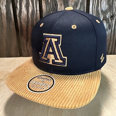 Zephyr NCAA Arizona Wildcats Snapback Hat Cap NWT Dark Navy Blue Corduroy Zona