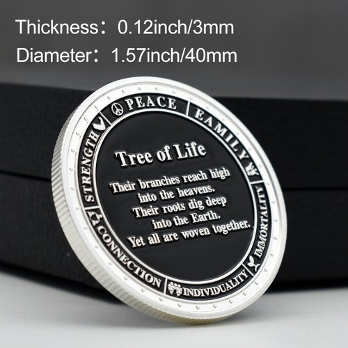 Tree of Life Commemorative Medal Home Decor Silver Plated Coin Festival Gift - Picture 10 of 12