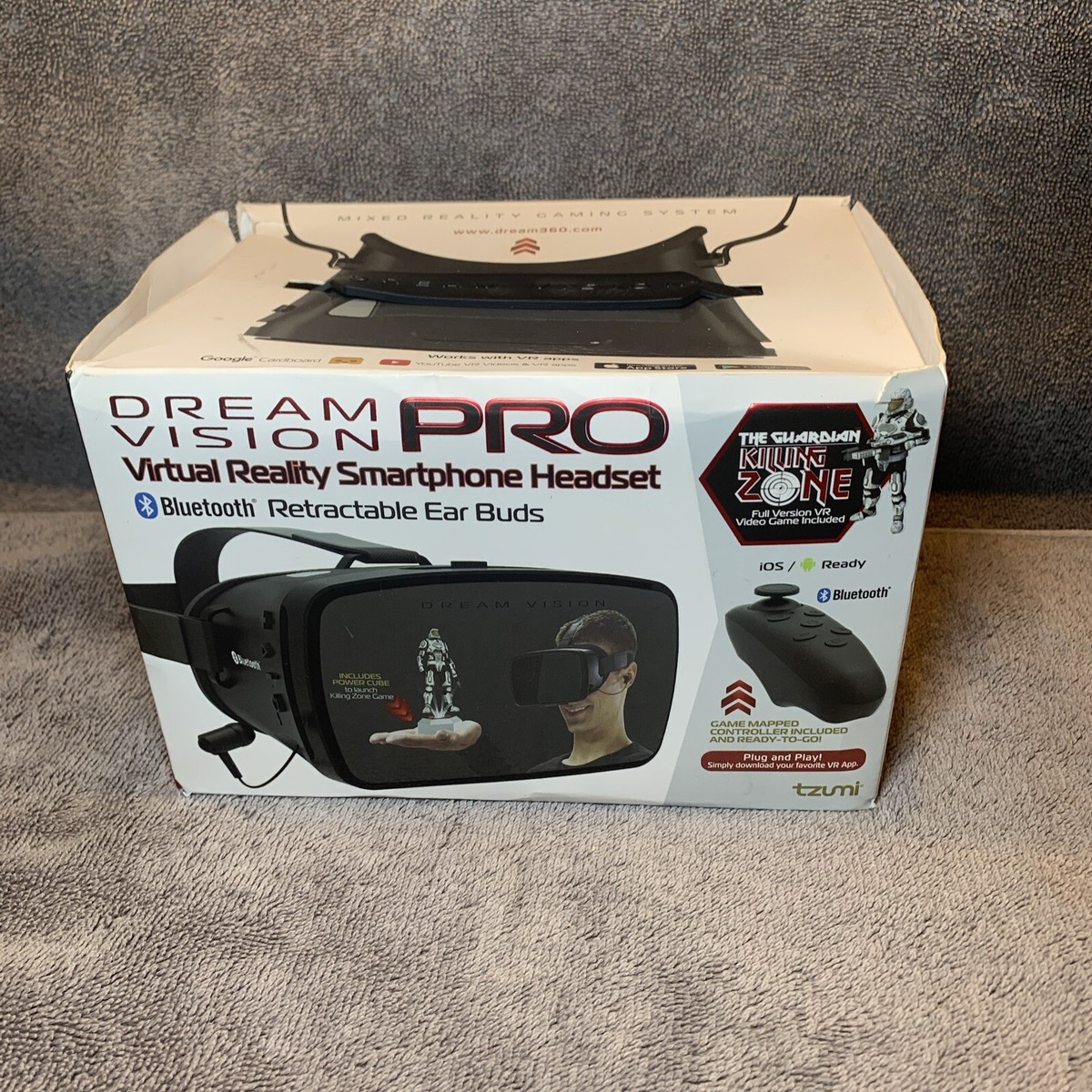 Dream Vision Pro VR Headset w/Bluetooth Ear Buds Remote NEW in
