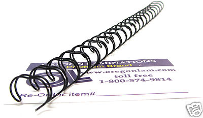Wire-O Binding Spines 3/8  diameter 3:1 pitch Twin Loop Double-O (100/pk) BLACK