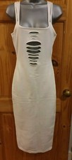 Missguided Women's Short Sleeve Bodycon Dress, White - Size 10