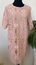 New Boohoo Women’s Blush 100% Polyester Lace Shift Dress Size 12, $80