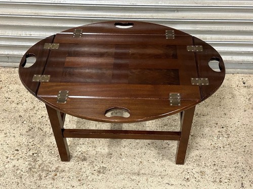 Vintage Circa 1960s Mahogany Butler's Serving Tray on Stand - Picture 3 of 16