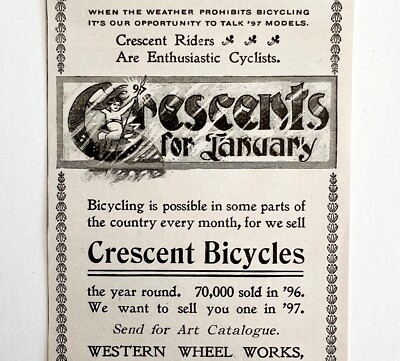 Crescent Bicycles 1897 Advertisement Victorian Bikes January Cyclists DWFF16