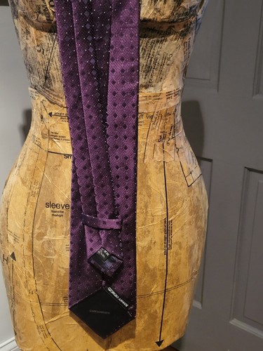 Giorgio Armani Purple Silk Tie - Picture 2 of 4