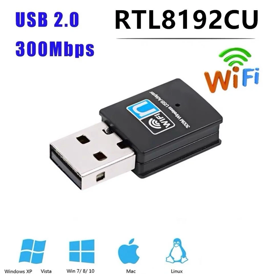 Mini WiFi Wireless Adapter WLAN 300 Mbit 802.11b/g/n USB 2.0 Stick Dongle NEU - Bild 4 von 4