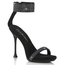Black Silver Rhinestones Pageant Prom Bridesmaid Formal Stiletto High Heels
