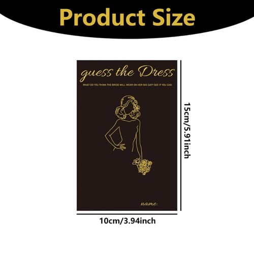 Luxurious Black Gold Card Set Bridal Shower Game Card With Writing Pencil 20PCS - Picture 8 of 8