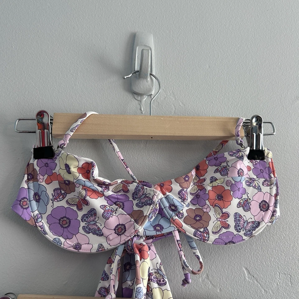 Conjunto de bikini Frankies Butterfly Cielo Top talla mediana inferior talla grande Foto 3 de 4