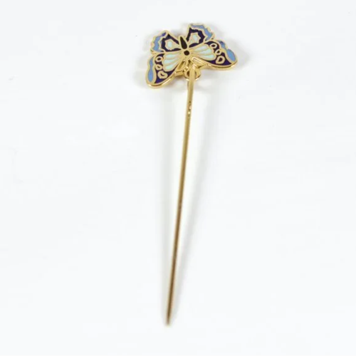 Vintage Napier Signed Dangling Cloisonne Butterfly Stick Pin - Picture 2 of 7