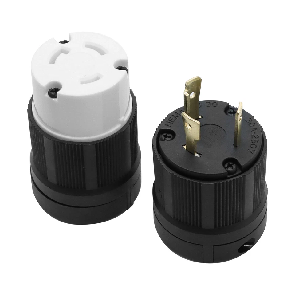 10* Para Nema L6-30P L6-30R YGA017 KIT 30A 250V macho fêmea trava de torção plugue 3 fios - Imagem 2 de 4