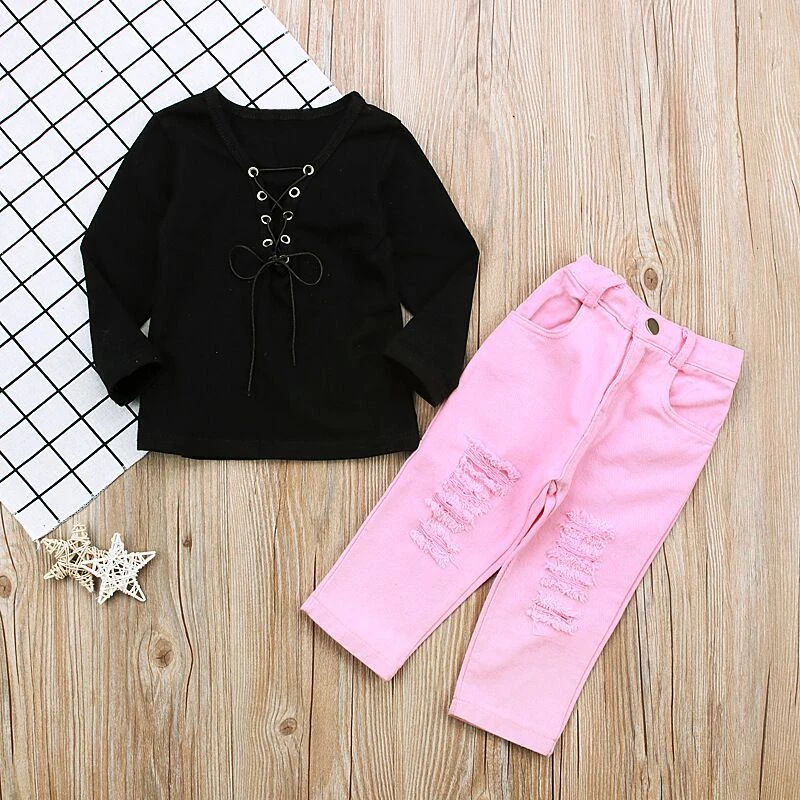 black long sleeve top baby girl