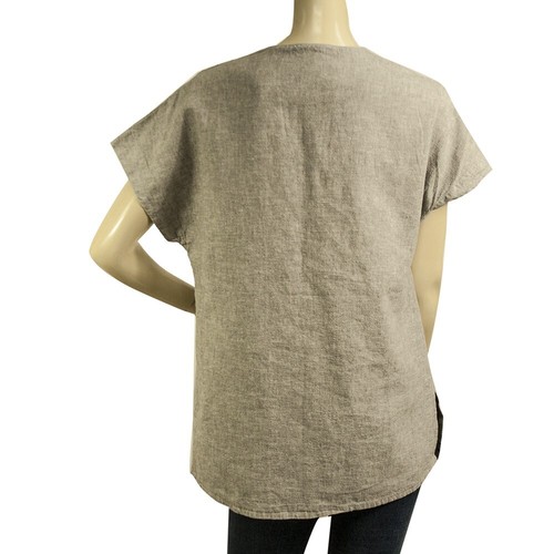 Philosophy Gray Cotton Linen Tunic Top Blouse - Size S - Bild 2 von 6