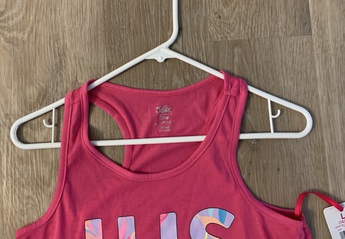 (NWT) Justice Girl’s Size 12-14 Pink Sleep Tank That Say’s JUSTICE On Front - Picture 2 of 6