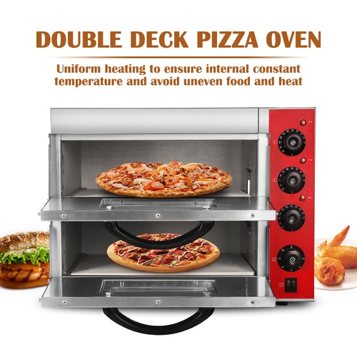 Commercial doppio strato ELETTRICO DA FORNO PER PIZZA 220V PIASTRA BORO  CAVA controllo facile | eBay