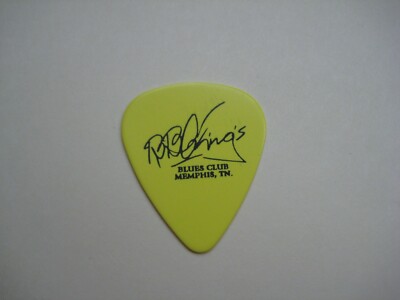 B.B. BB King King's Yellow Blues Club Logo Memphis Tn. Guitar Pick Rare