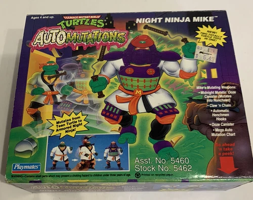 NIB*TMNT*AUTO MUTATIONS*Night Ninja Mike*Teen Turtle To Armored Night Ninja*Gift