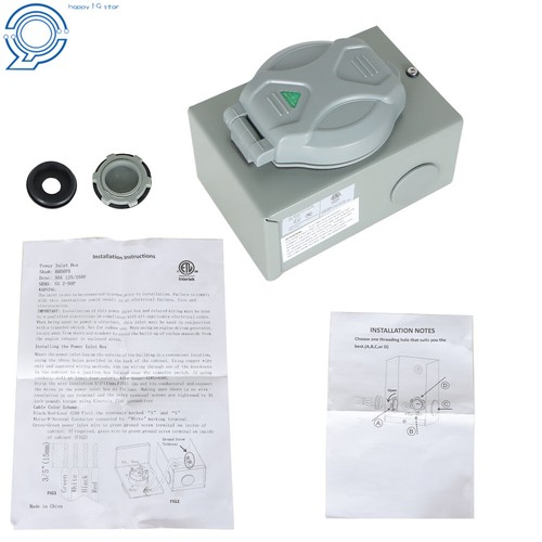 Upgraded 50 AMP Generator Power Inlet Box List Locking 3 Prong 125V Waterproof - Picture 12 of 12