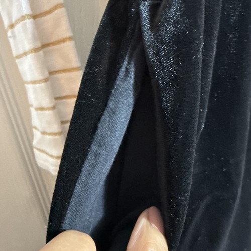 LANDS' END Girls White/Gold Striped with Black Velour/Velvet Skirt Dress Sz L/14 - Picture 5 of 11