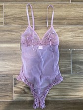 FREDERICK  S of HOLLYWOOD PEEKABOO negligee lingerie SM mauve NWOT naughty