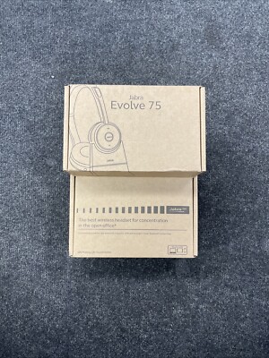 Jabra Evolve 75 Stereo Wireless Headset mit Ladestation - Brandneu