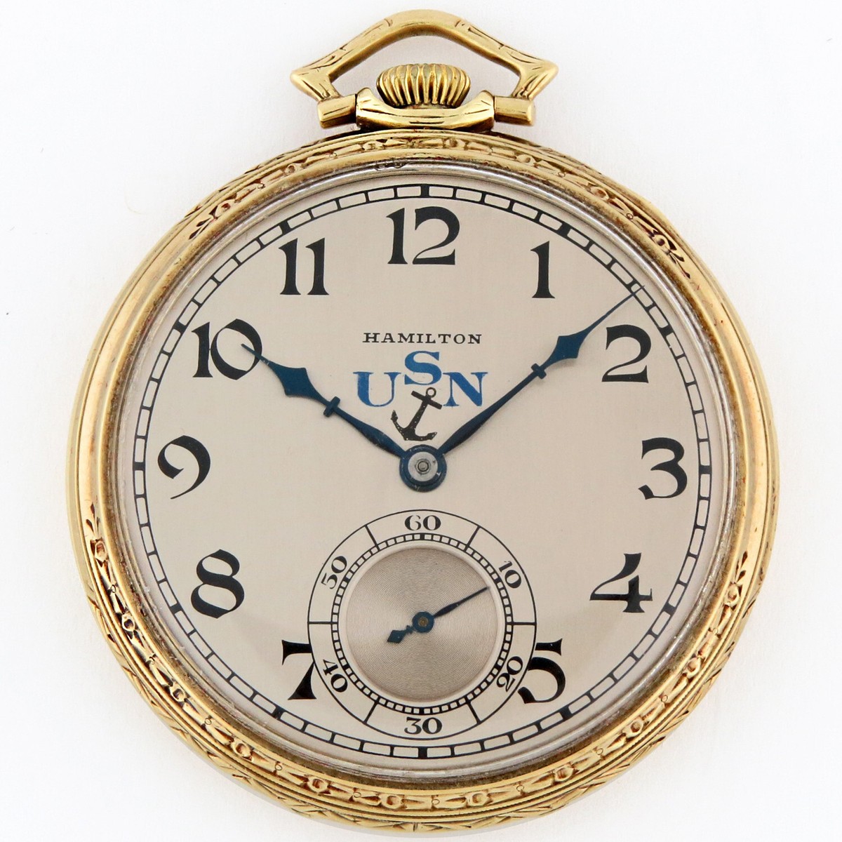 Hamilton 922 14K Gold U.S.S. Cole Navy Presentation 23j 12s Pocket 