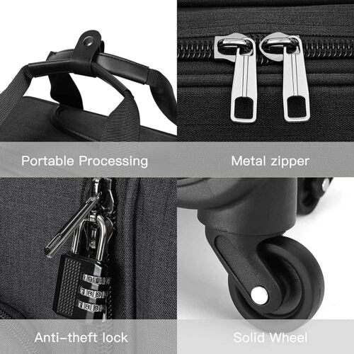 Maletín con ruedas para computadora portátil de 15-16 pulgadas para mujeres hombres viaje equipaje escolar - Imagen 12 de 22